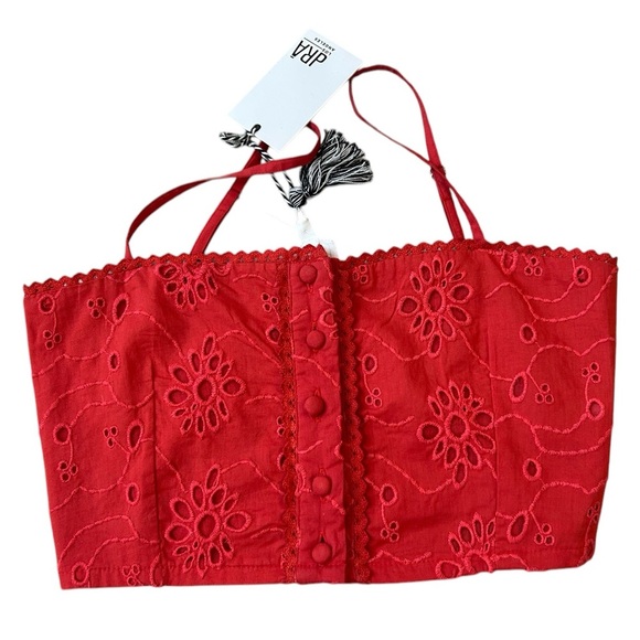 dRA XS cotton NWT bustier delicate floral crop tank! Lux bravd FREE 150 or more - Picture 1 of 10